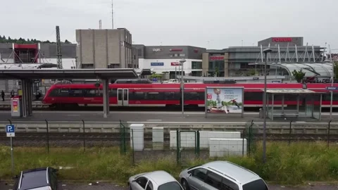 Train arriving at the station Stock Footage 196550659