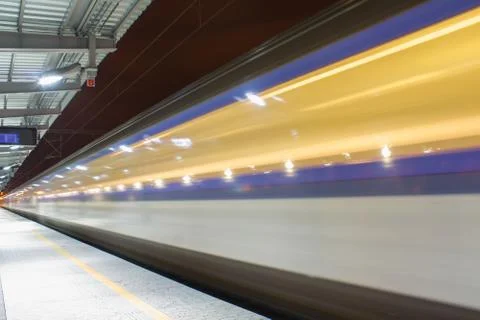 Train arriving to station Stock Photos