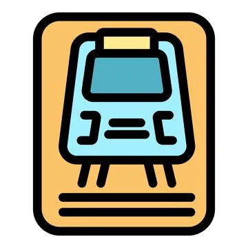 Train is arriving at station platform, public transport icon Illustrazione stock