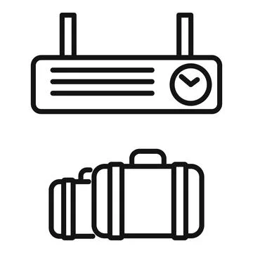 Train bag icon outline vector. Railway platform Stock Illustration