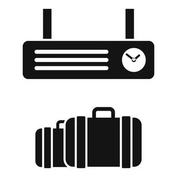 Train bag icon simple vector. Railway platform Stock Illustration