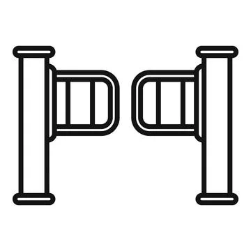 Train barrier icon outline vector. Railway metro Stock Illustration