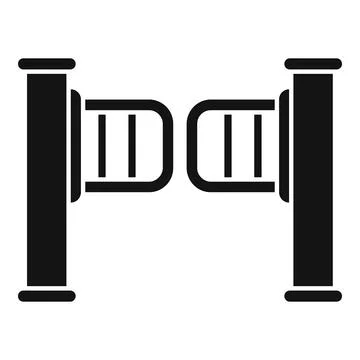 Train barrier icon simple vector. Railway metro Illustrazione stock