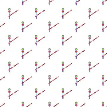 Train barrier pattern, cartoon style Stock Illustration