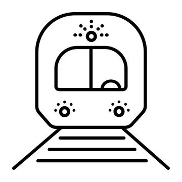 Train, black line sign Stock Illustration