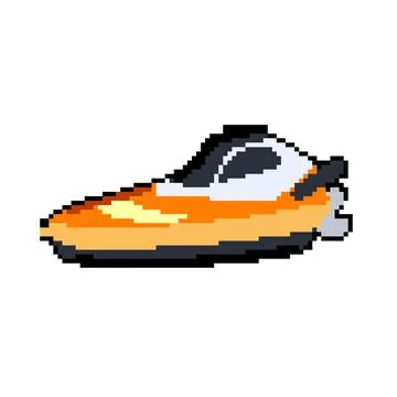 Train boat toy pixel art vector illustration Stock Illustration