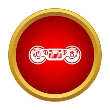 Train bogie wheels icon representing rail transport engineering Stock Illustration