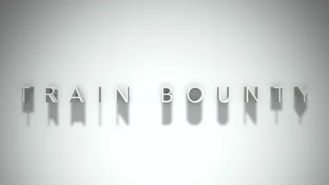 Train bounty 3D title animation white text on a white background Stock Footage 299645004