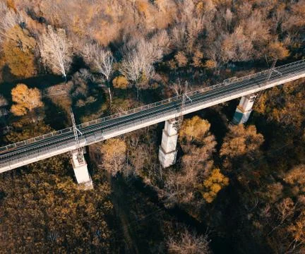 Train bridge captured with drone Stock Photos