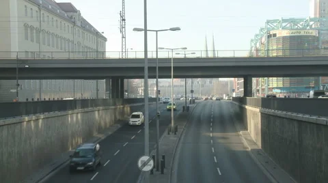 Train on a bridge Stock Footage 1085831