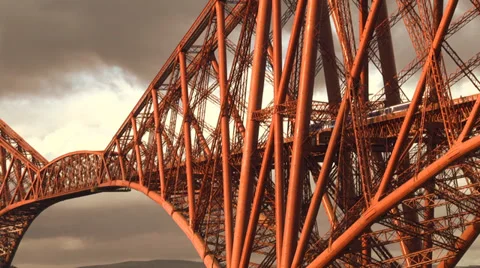 Train on bridge Stock Footage 34536265