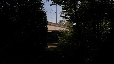 Train Bridge Stock Footage 129910887