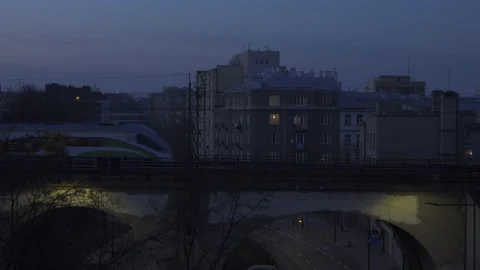 Train on a bridge Video stock 148051264