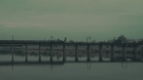 Train on Bridge 스톡 동영상 155932559