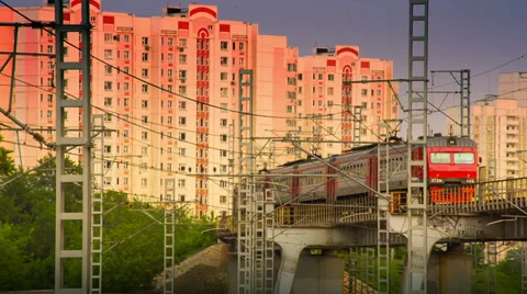 Train on the bridge. HD 1080. Stock Footage 39846765