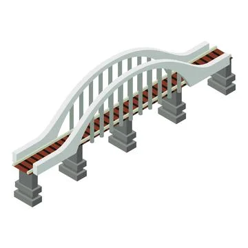 Train bridge icon, isometric style Stock Illustration