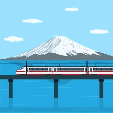 Train on bridge Stock Illustration