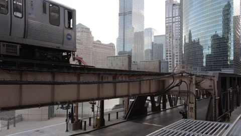 Train on bridge over roadway Stock Footage 91780610
