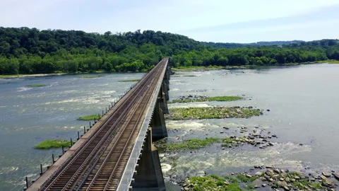 Train Bridge over the Susquehanna River 库存影片 161287244