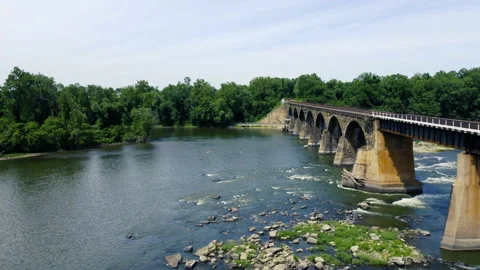 Train Bridge over the Susquehanna River 库存影片 161287445