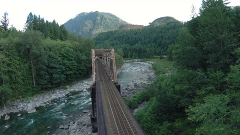 Train bridge over water Video stock 154925550