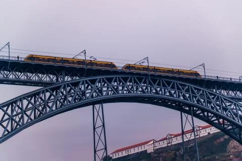 Train on a bridge Stock Photos