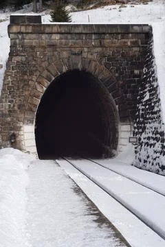 The train bridge in winter Stock Photos