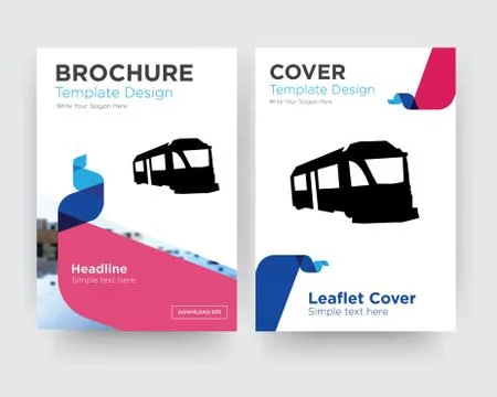 Train brochure flyer design template Free Stock Illustration
