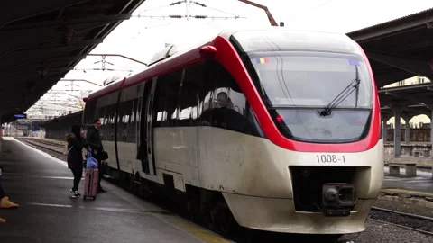 Train at Bucharest Railway Station Stock Footage 171649895