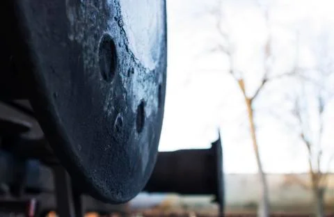 Train bumper buffer Stock-Fotos