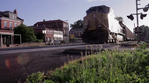 Train Caboose Passes By Stock Footage 35336630