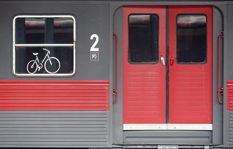 Train car for cyclists Stockfoto's