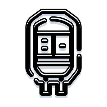 Train car front view traveling urban transport icon Illustrazione stock