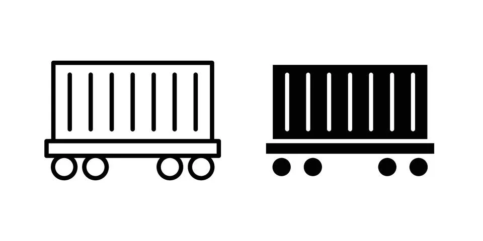 Train cargo icon set, collection of vector icons イラスト素材