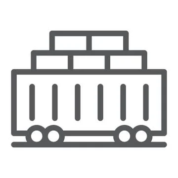 Train cargo line icon, transport and logistics, railway sign, vector graphics, a Stock Illustration