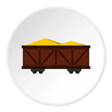 Train cargo wagon icon circle Stock Illustration
