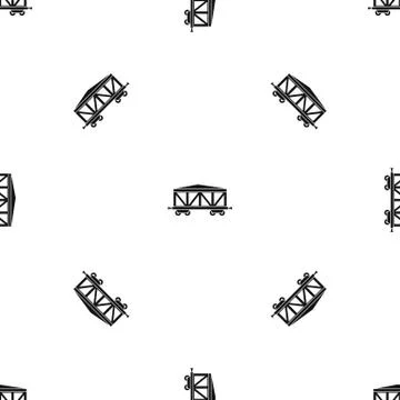 Train cargo wagon pattern seamless black Stock Illustration