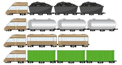 Train cargo on white background is insulated Stock Illustration