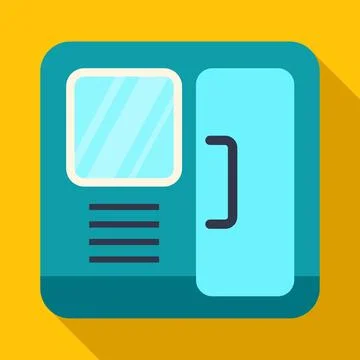 Train carriage door and window flat icon 스톡 일러스트