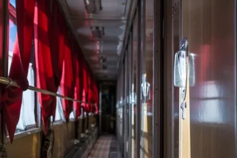 Train carriage with windows Foto stock