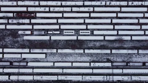 Train carriages in the snow Stock Footage 231034360