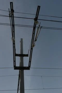 Train catenary Stock Photos