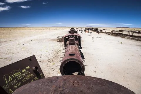Train Cemetery aka train graveyard, Uyuni, Bolivia, South America Stock Photos