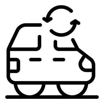 Train changing direction icon showing public transport Stock Illustration