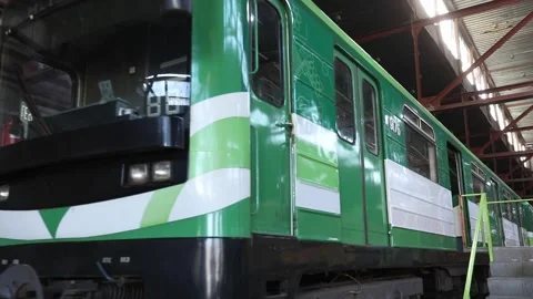 The train at the checkpoint 4 Video stock 323000823