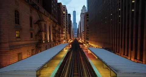 Train in Chicago Timelapse 4k Vidéo 146880110