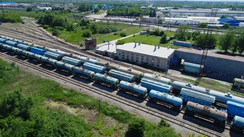 A train of cistern. Aerial view. Stock Footage 90926382