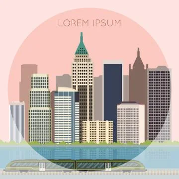 Train in city banner Stock Illustration