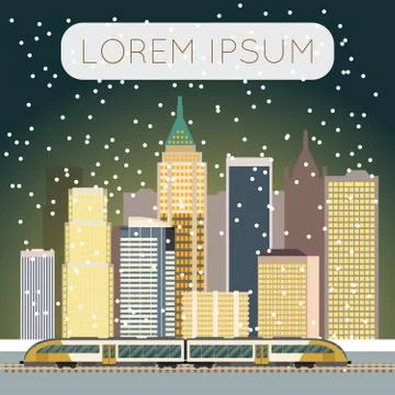 Train in city banner Illustrazione stock