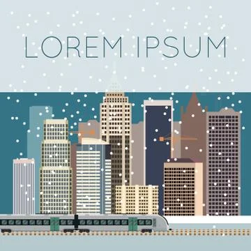 Train in city banner Stock Illustration